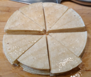 tortillas cut in wedges